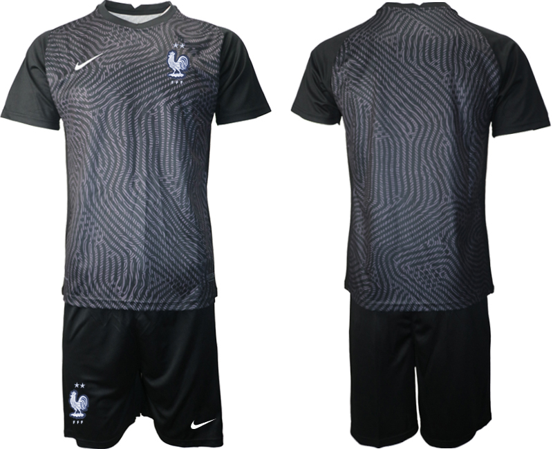 Men 2021 France black goalkeeper soccer jerseys